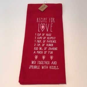 HOLIDAY - Park Designs - ‘Recipe for Love’ dish towel (1). NWT